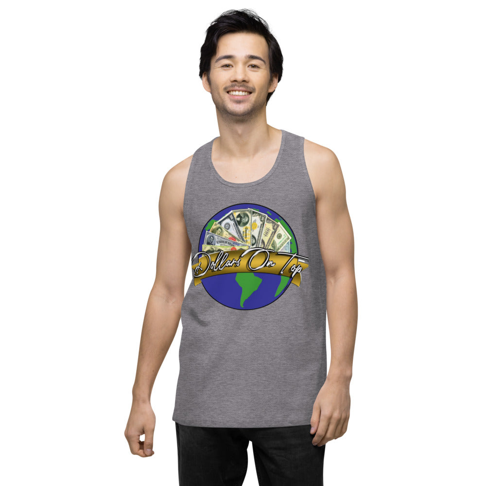 Dollars. On. Top Globe Edition Men’s Premium Tank Top