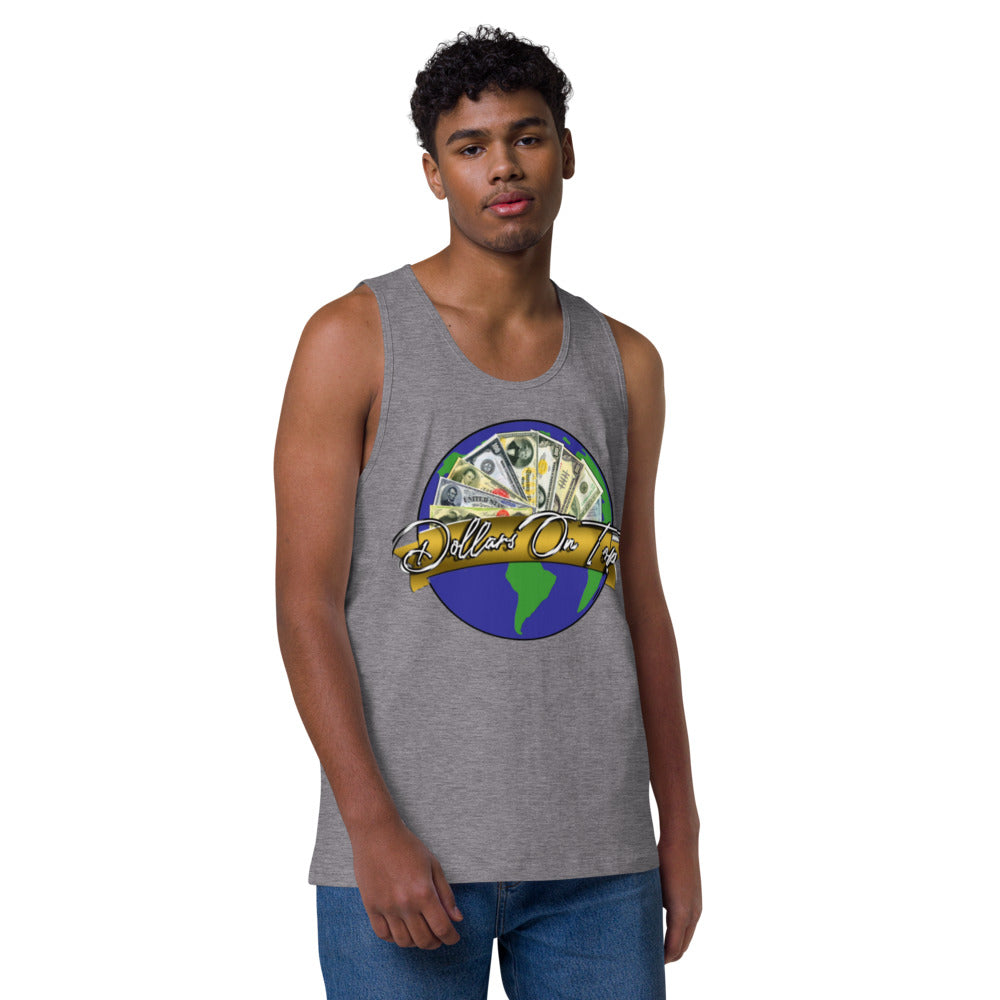 Dollars. On. Top Globe Edition Men’s Premium Tank Top