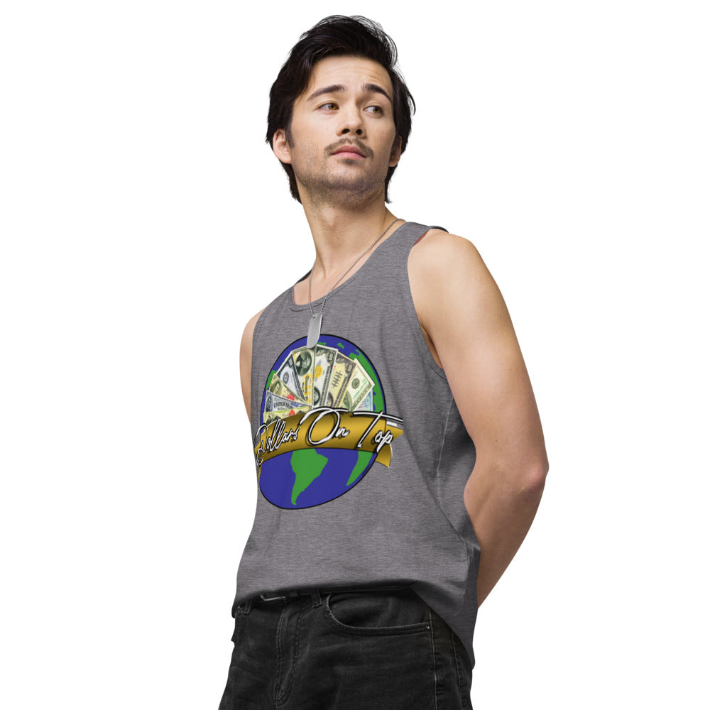 Dollars. On. Top Globe Edition Men’s Premium Tank Top