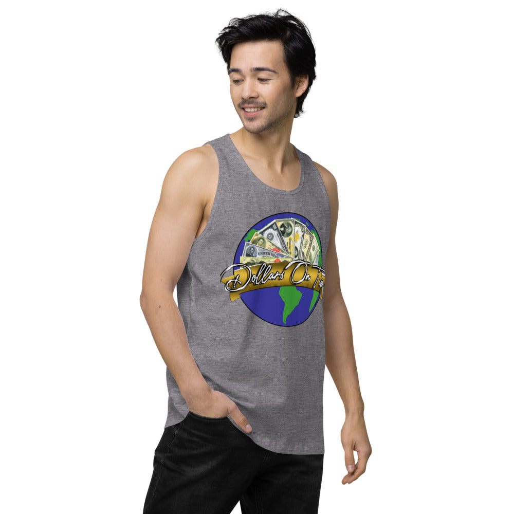 Dollars. On. Top Globe Edition Men’s Premium Tank Top