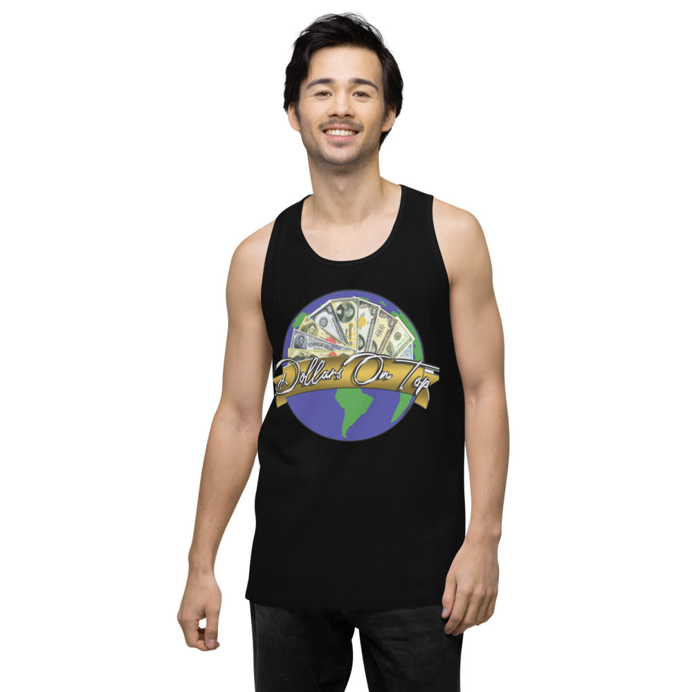 Dollars. On. Top Globe Edition Men’s Premium Tank Top