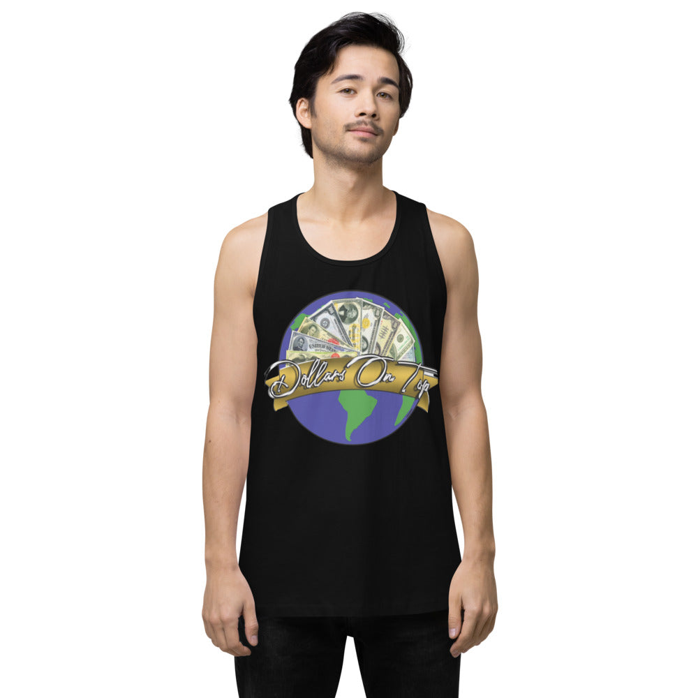 Dollars. On. Top Globe Edition Men’s Premium Tank Top