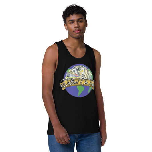 Dollars. On. Top Globe Edition Men’s Premium Tank Top