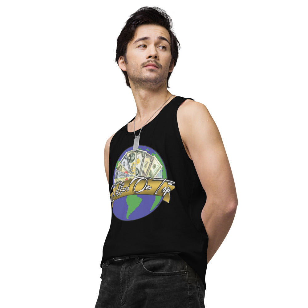 Dollars. On. Top Globe Edition Men’s Premium Tank Top