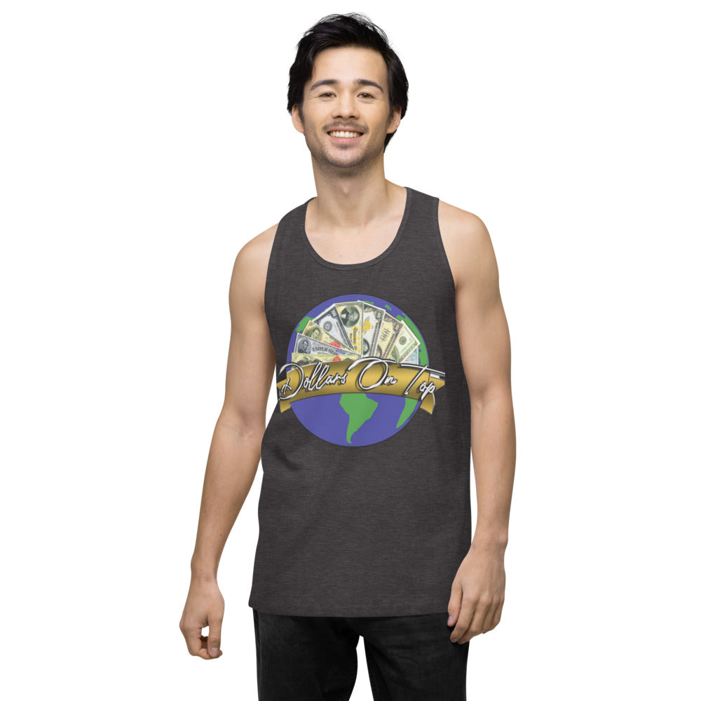 Dollars. On. Top Globe Edition Men’s Premium Tank Top