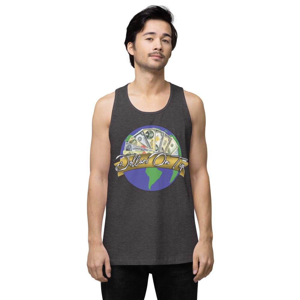 Dollars. On. Top Globe Edition Men’s Premium Tank Top