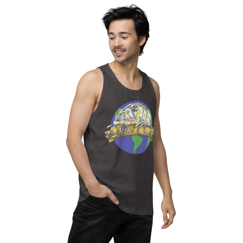 Dollars. On. Top Globe Edition Men’s Premium Tank Top