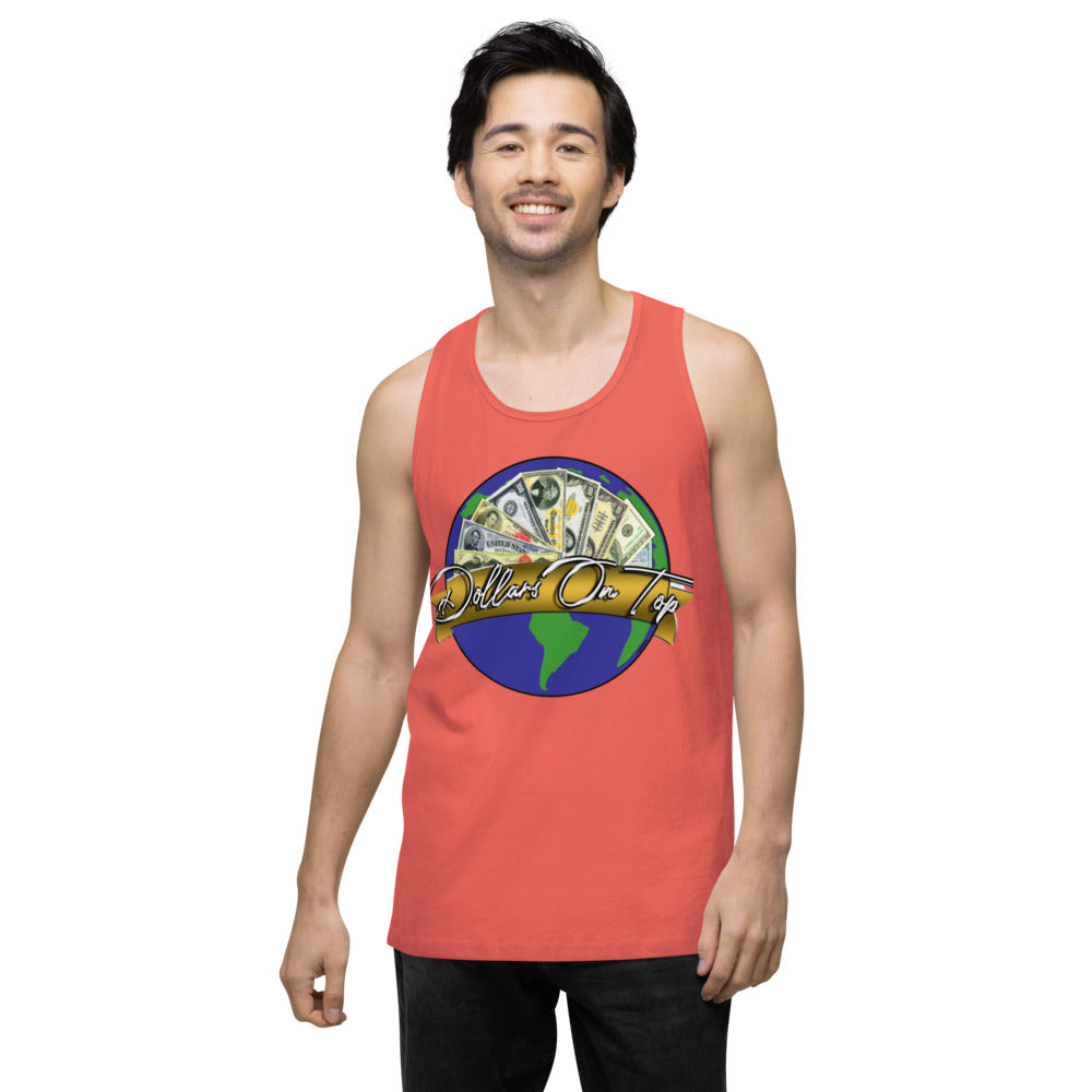 Dollars. On. Top Globe Edition Men’s Premium Tank Top