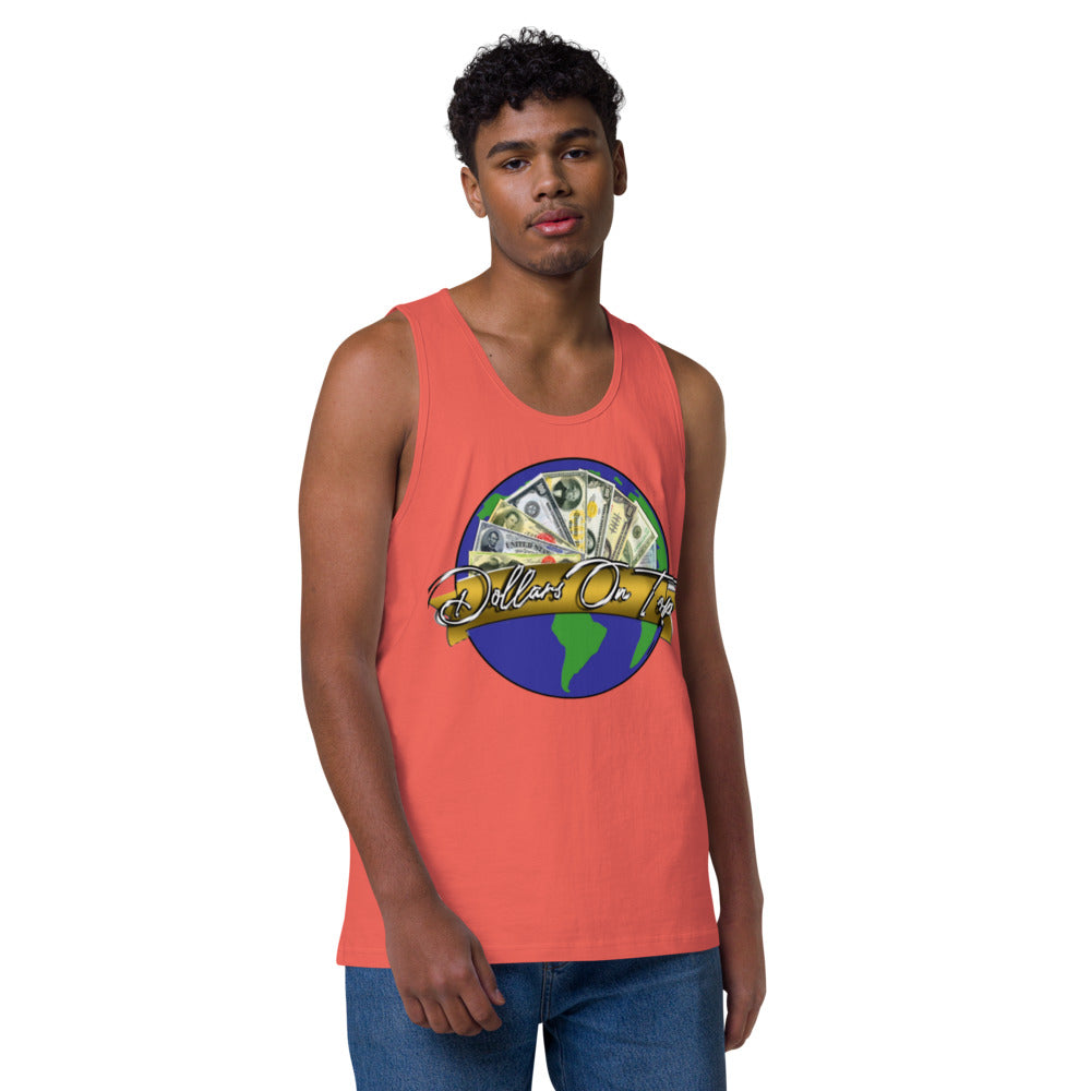 Dollars. On. Top Globe Edition Men’s Premium Tank Top