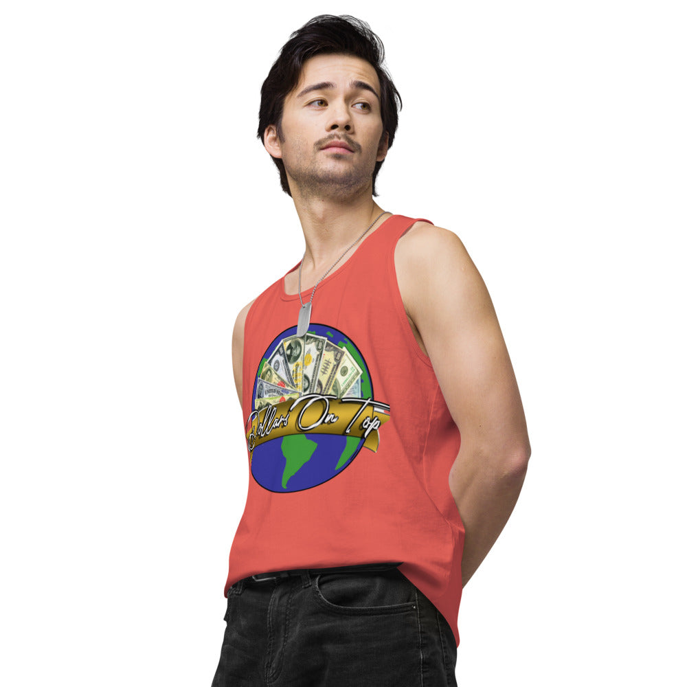 Dollars. On. Top Globe Edition Men’s Premium Tank Top