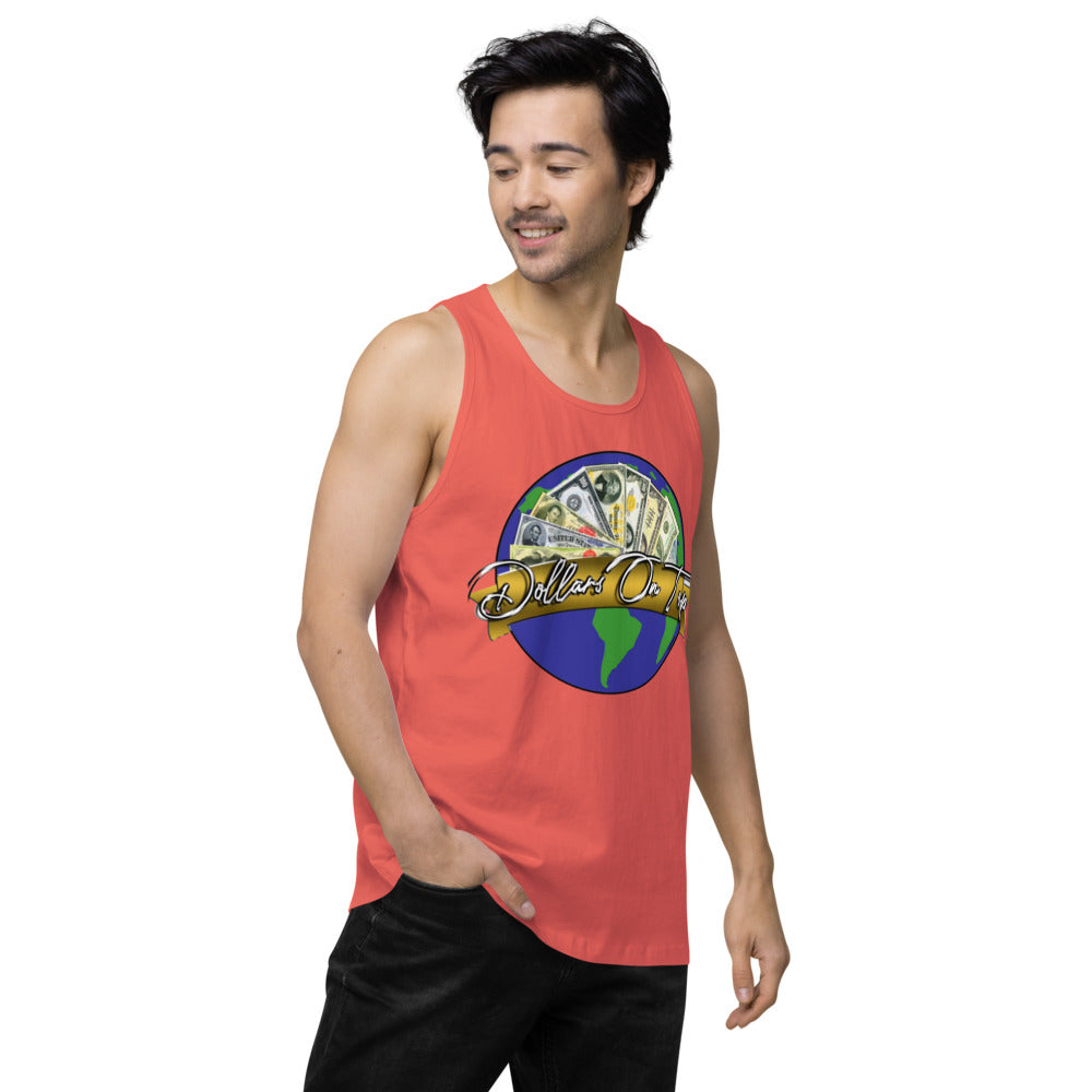 Dollars. On. Top Globe Edition Men’s Premium Tank Top
