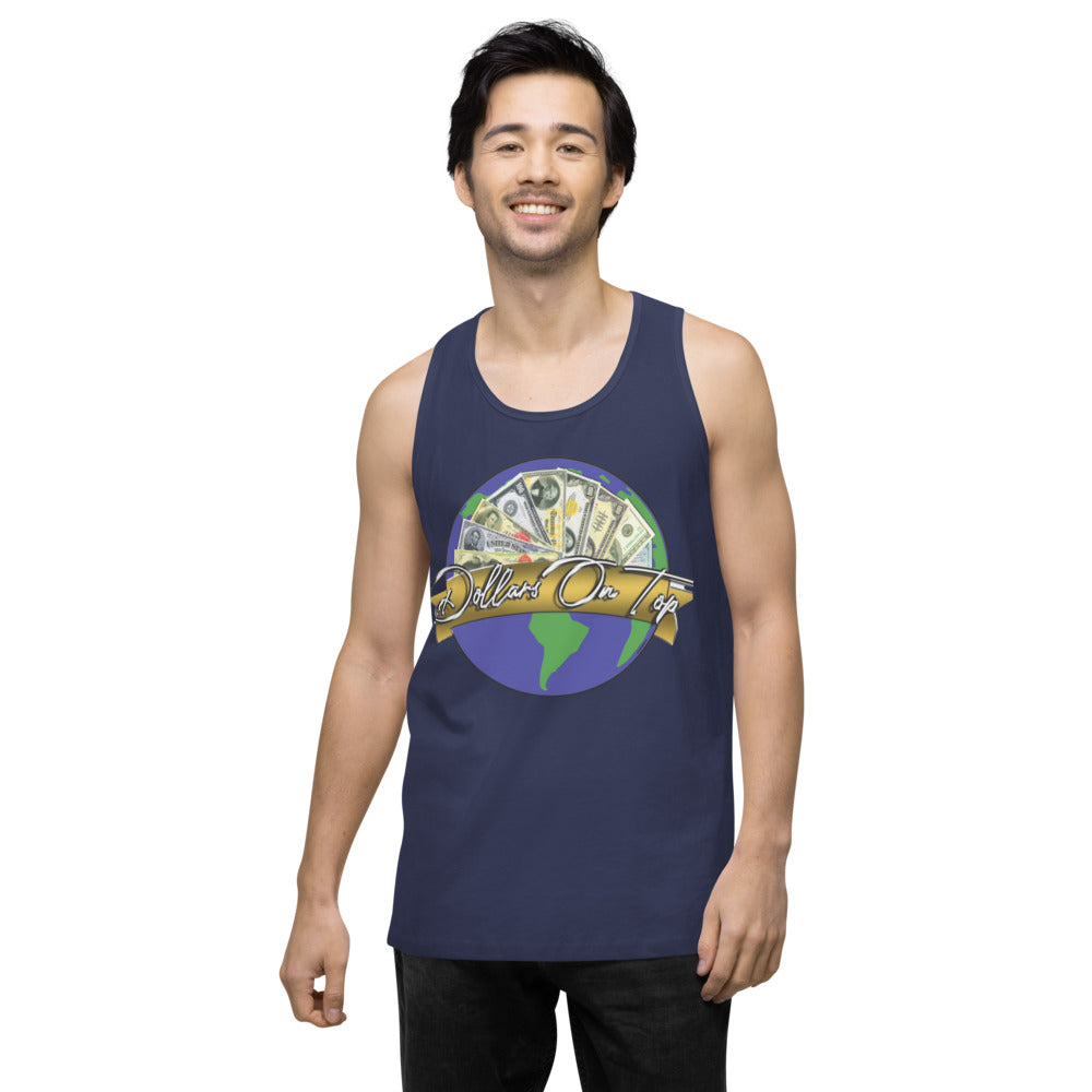 Dollars. On. Top Globe Edition Men’s Premium Tank Top