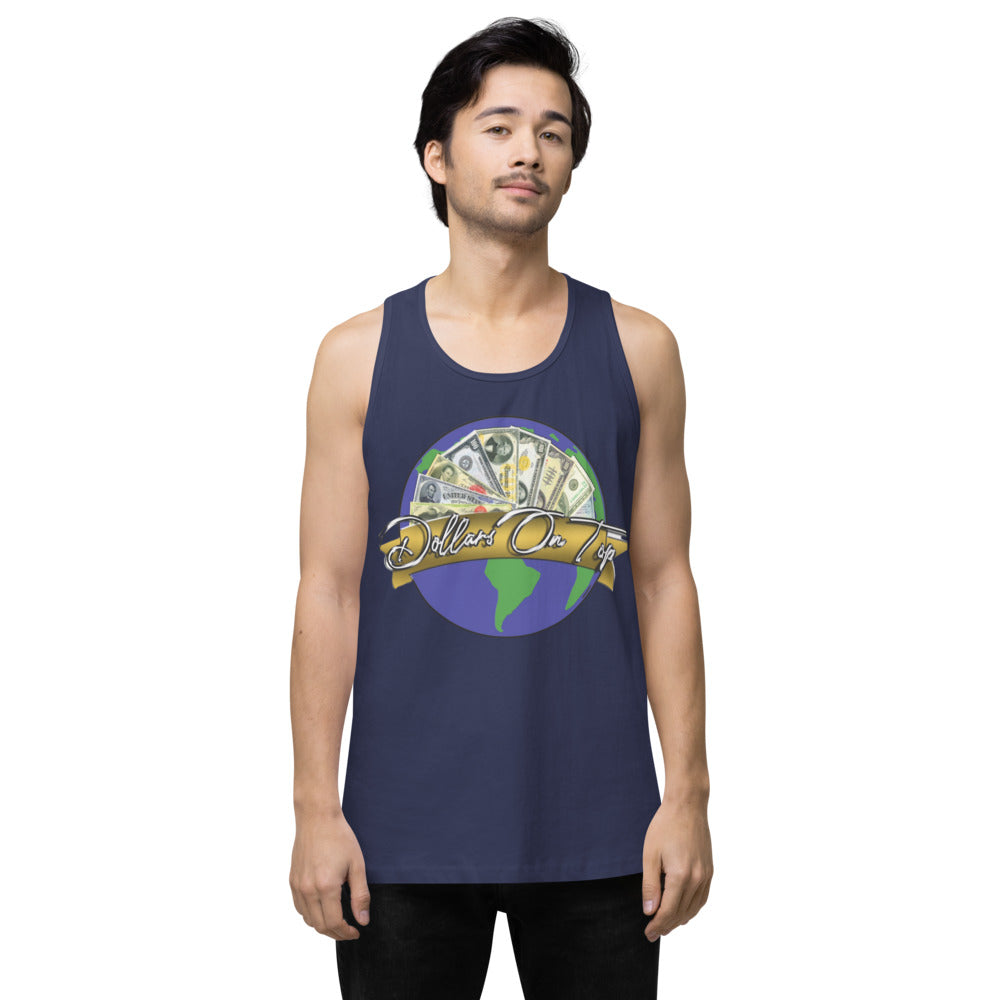 Dollars. On. Top Globe Edition Men’s Premium Tank Top