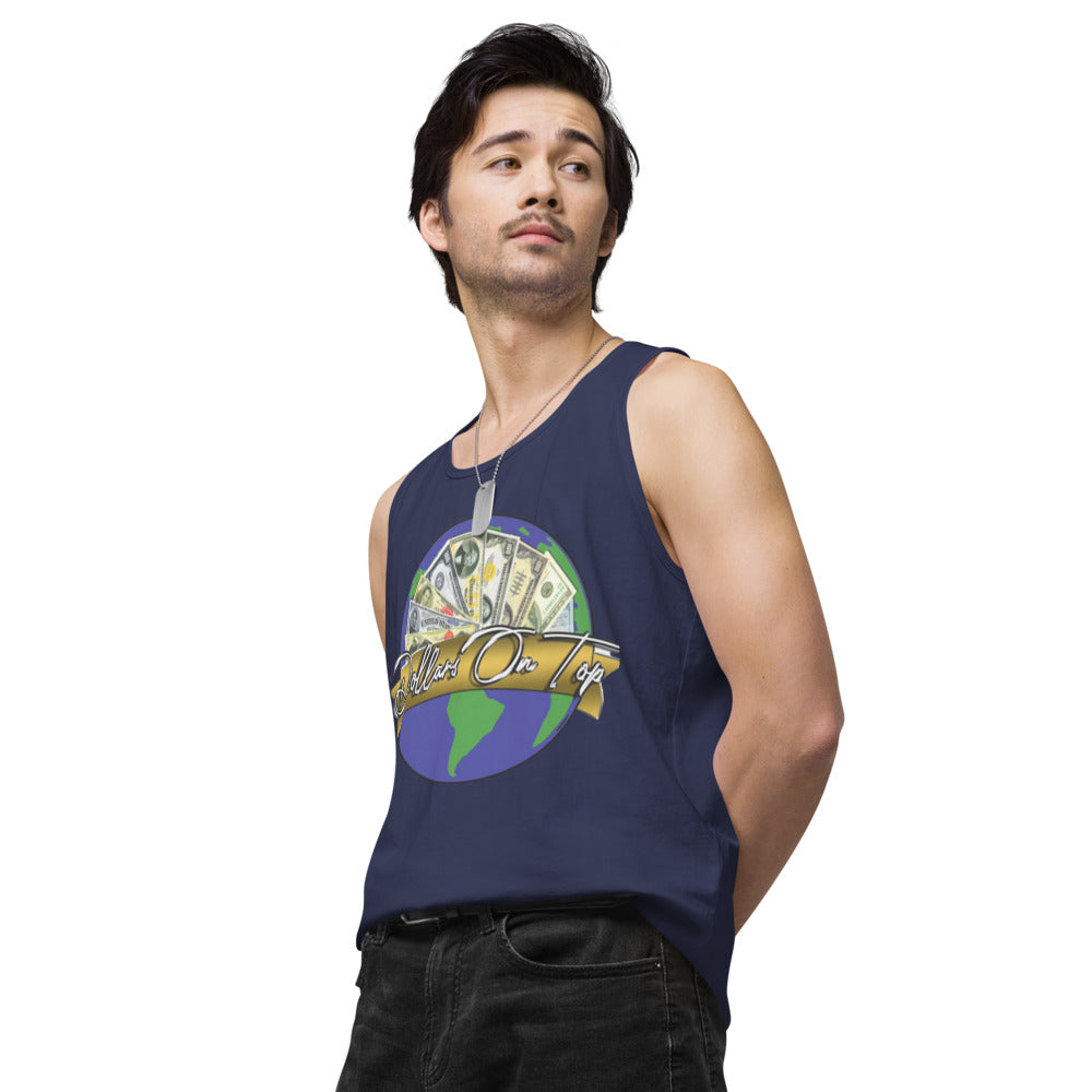 Dollars. On. Top Globe Edition Men’s Premium Tank Top