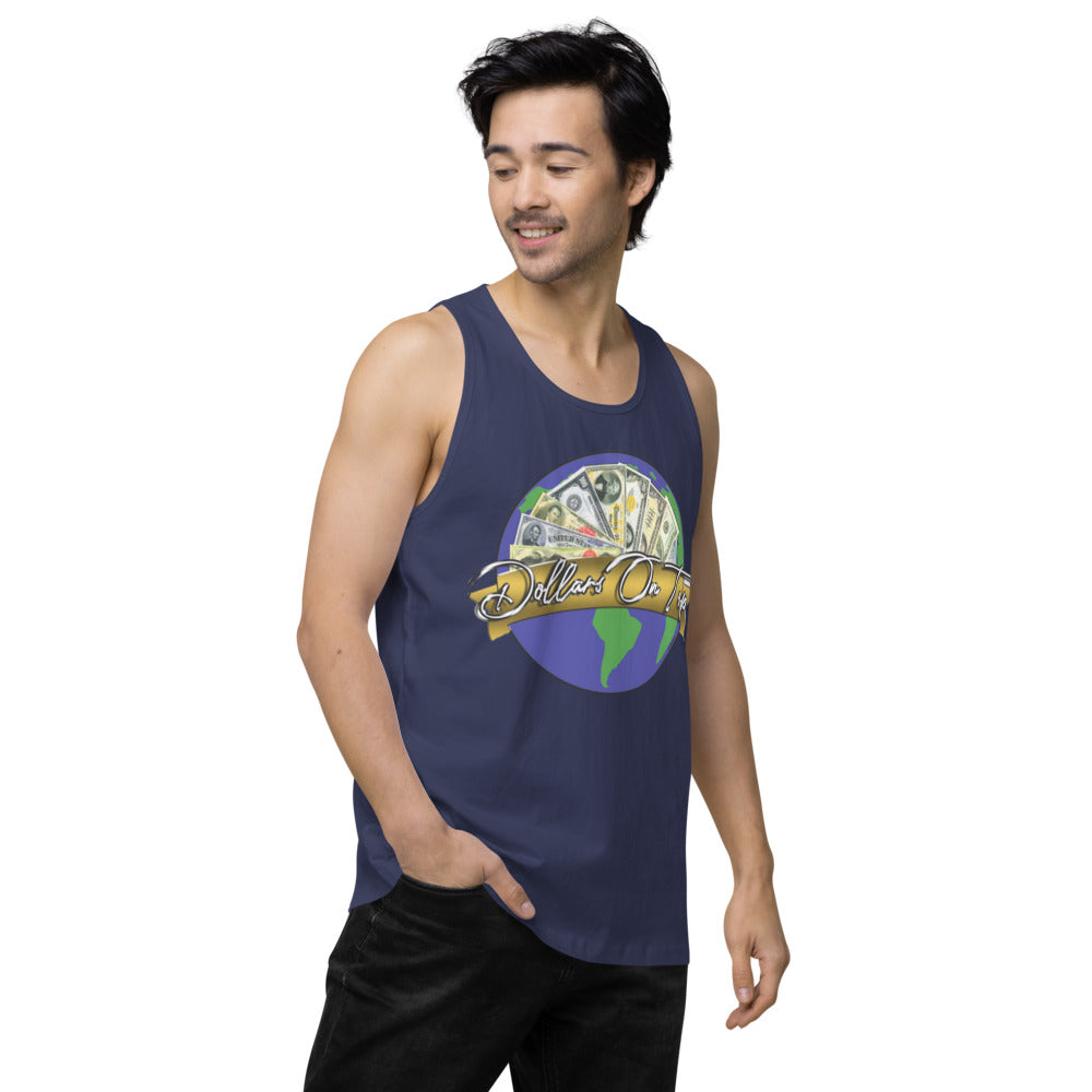 Dollars. On. Top Globe Edition Men’s Premium Tank Top