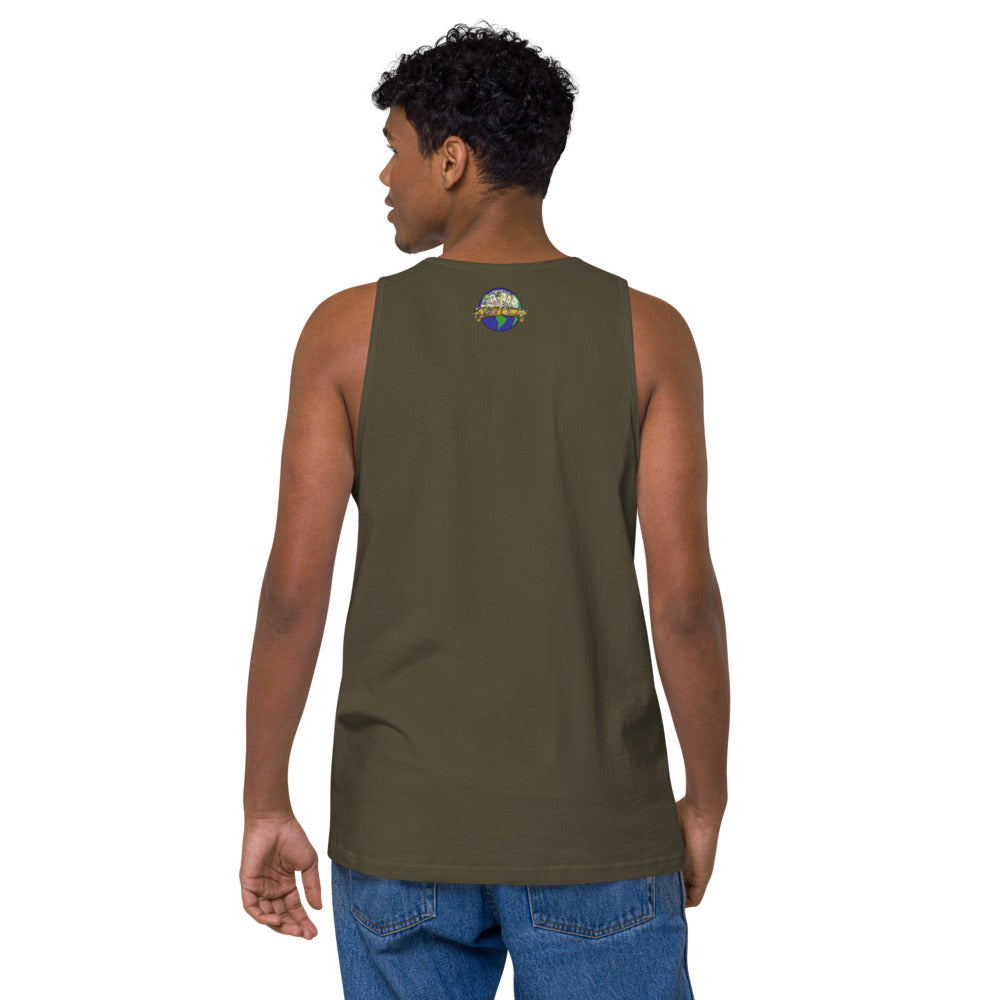 Dollars. On. Top Globe Edition Men’s Premium Tank Top