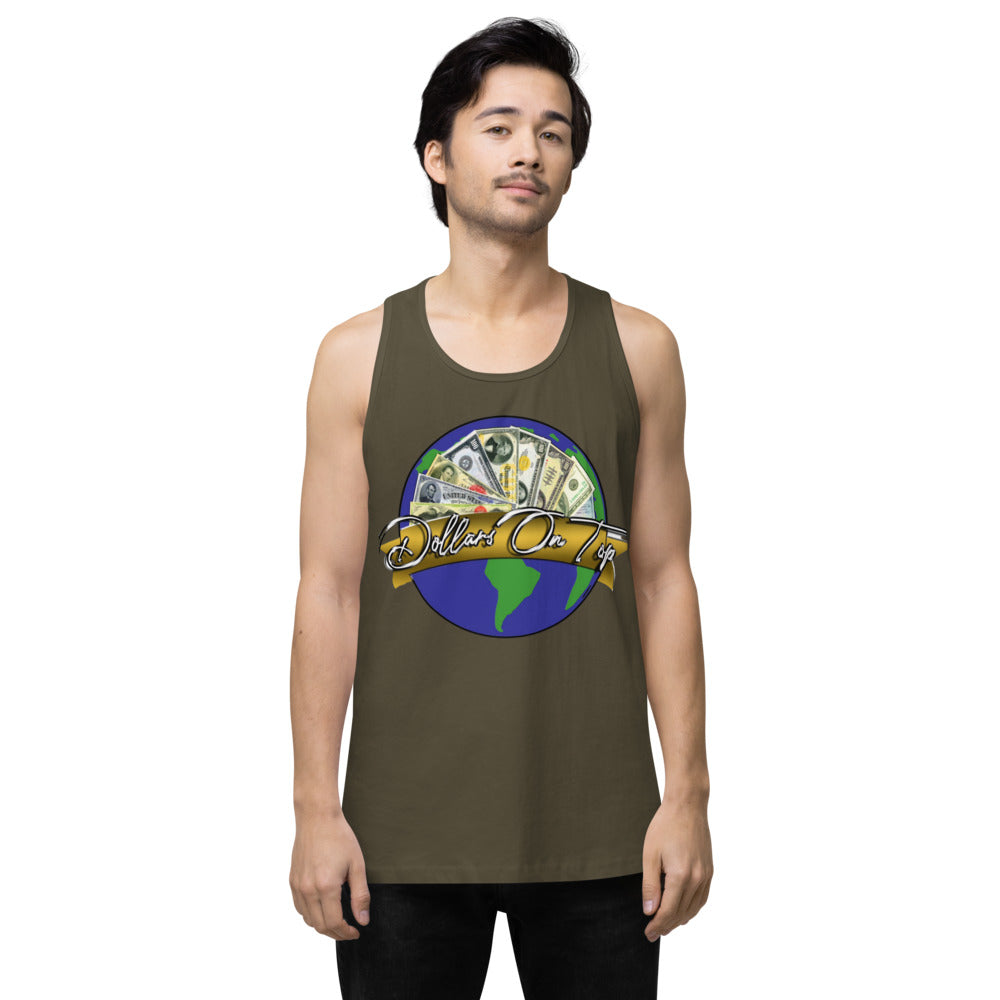 Dollars. On. Top Globe Edition Men’s Premium Tank Top