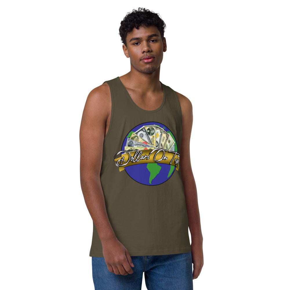 Dollars. On. Top Globe Edition Men’s Premium Tank Top