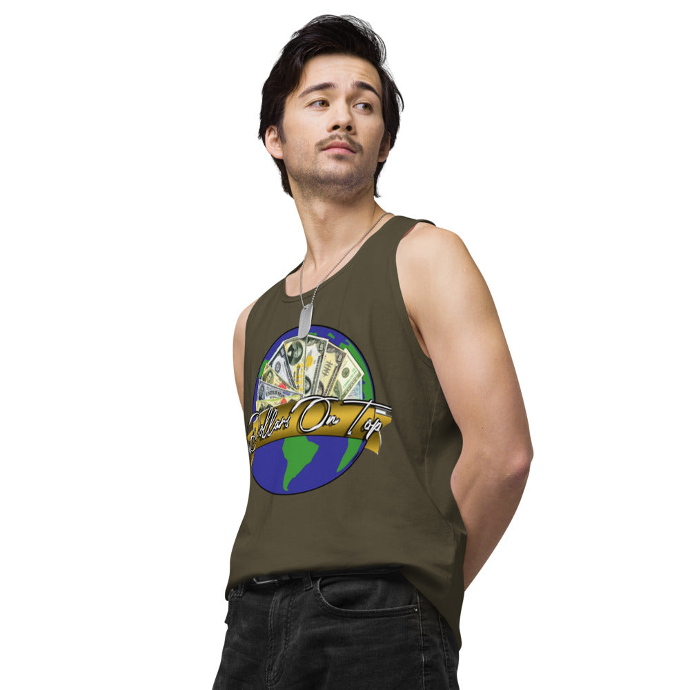 Dollars. On. Top Globe Edition Men’s Premium Tank Top
