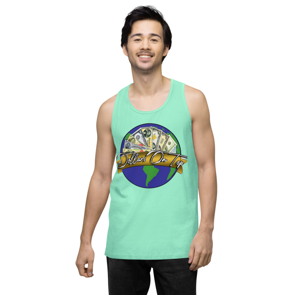 Dollars. On. Top Globe Edition Men’s Premium Tank Top