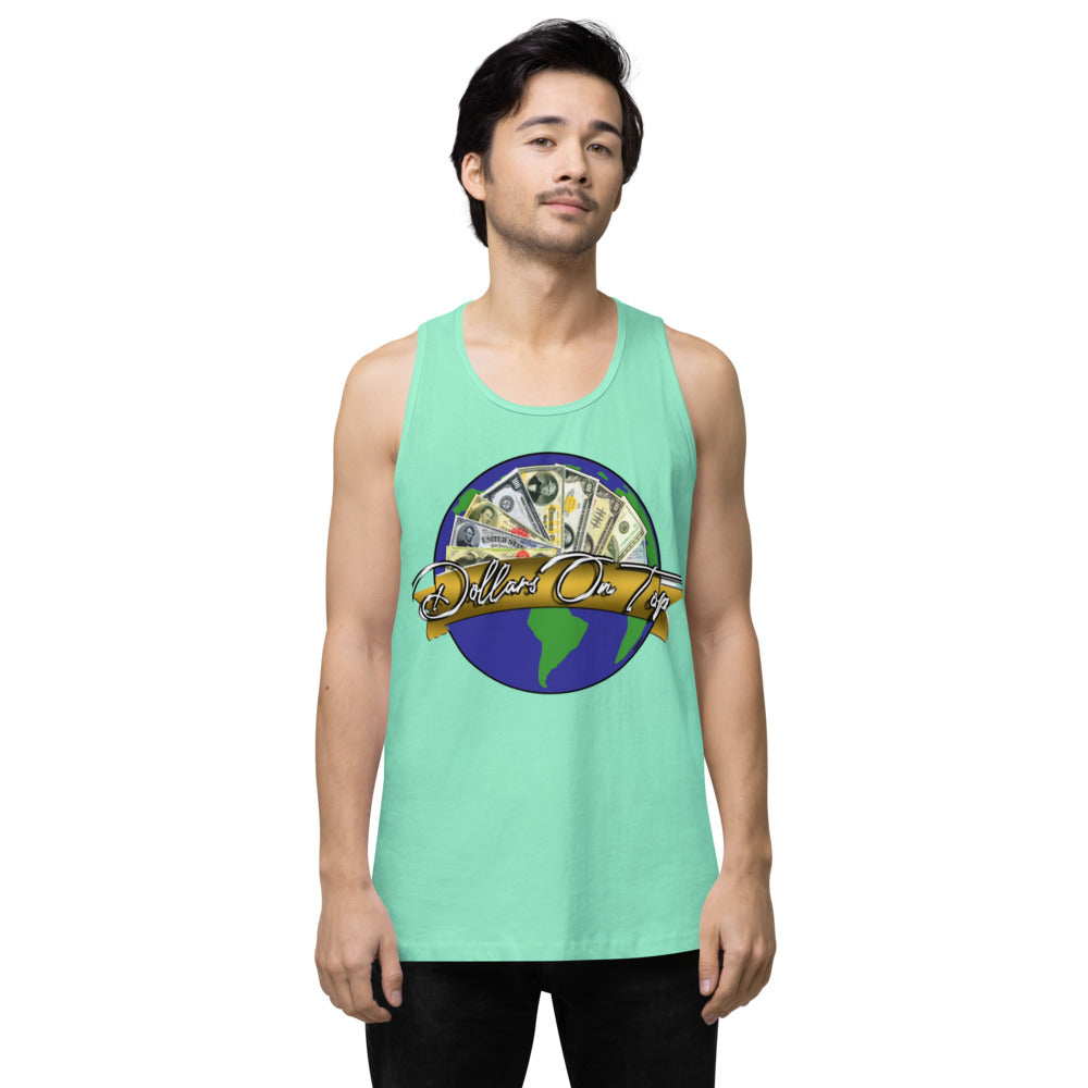 Dollars. On. Top Globe Edition Men’s Premium Tank Top