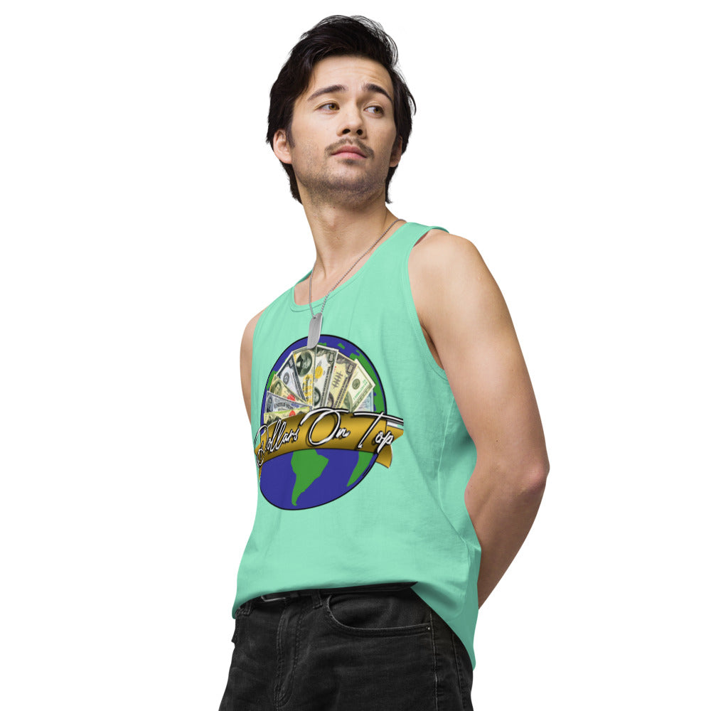 Dollars. On. Top Globe Edition Men’s Premium Tank Top