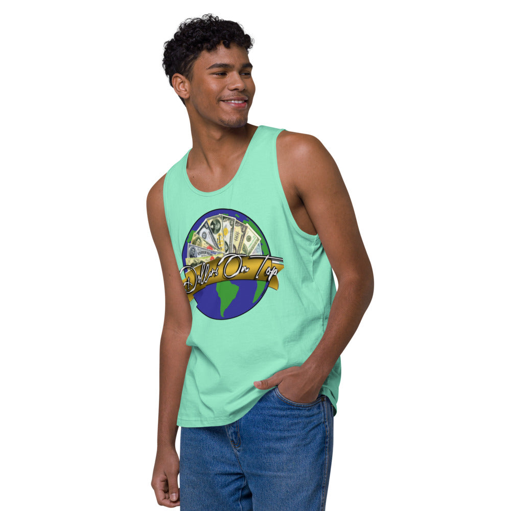 Dollars. On. Top Globe Edition Men’s Premium Tank Top