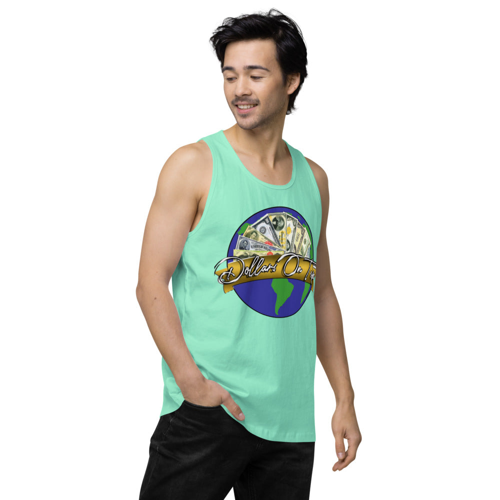 Dollars. On. Top Globe Edition Men’s Premium Tank Top