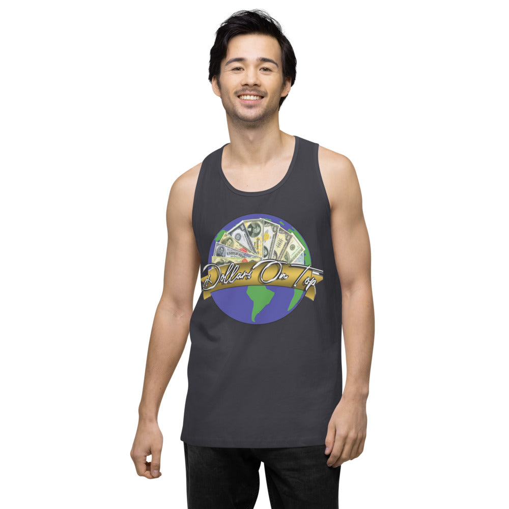 Dollars. On. Top Globe Edition Men’s Premium Tank Top