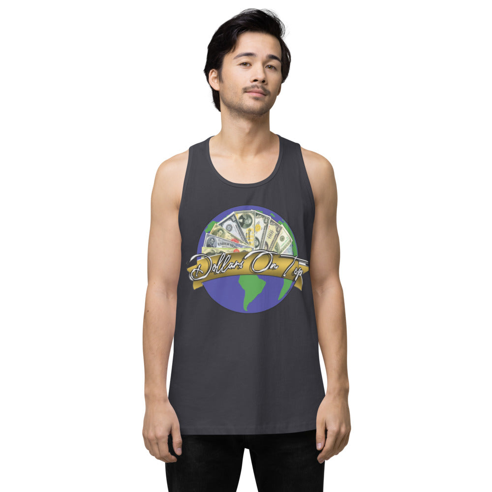 Dollars. On. Top Globe Edition Men’s Premium Tank Top