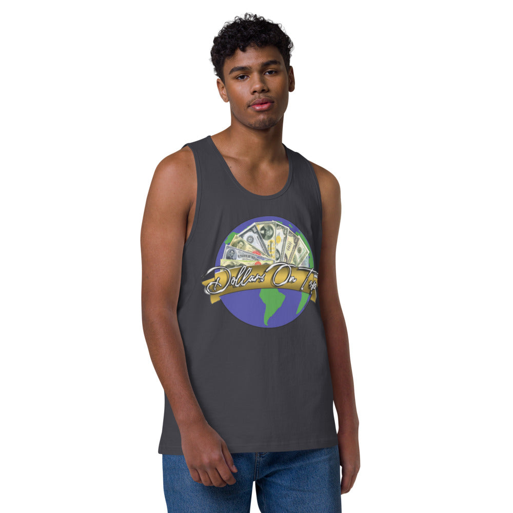 Dollars. On. Top Globe Edition Men’s Premium Tank Top