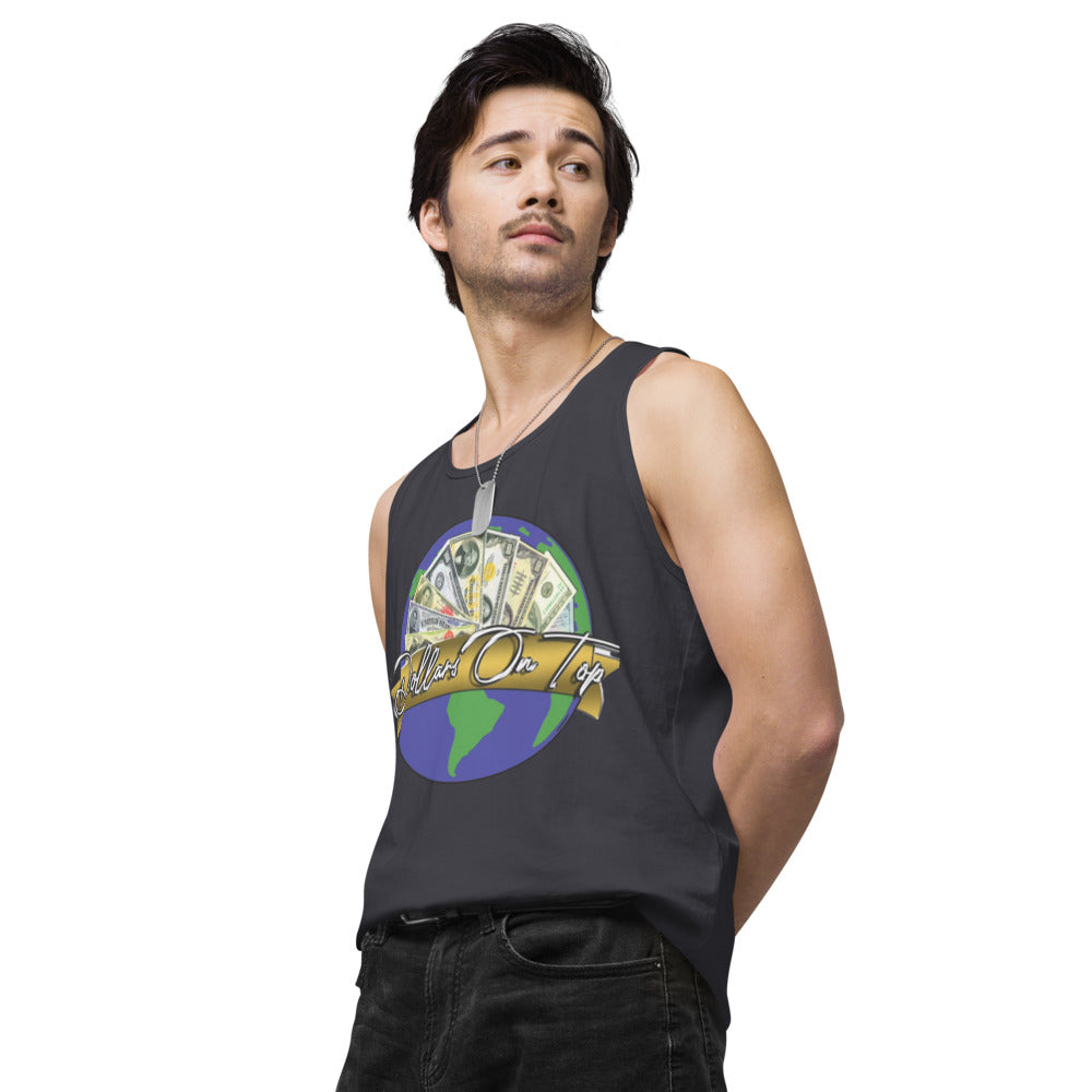 Dollars. On. Top Globe Edition Men’s Premium Tank Top