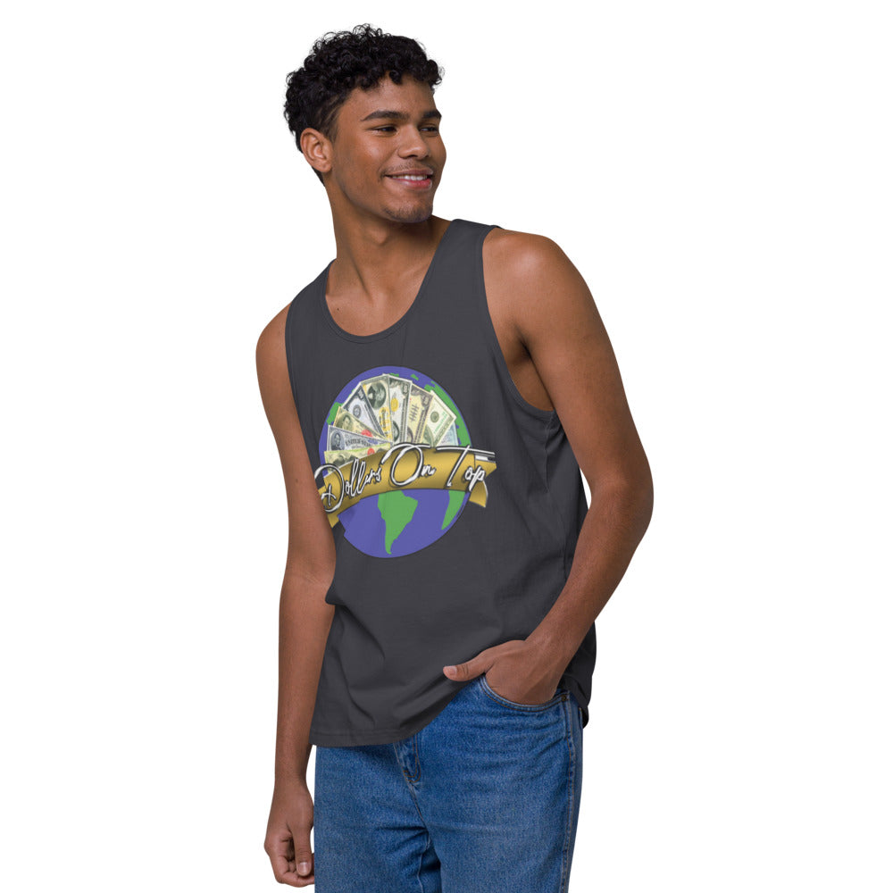 Dollars. On. Top Globe Edition Men’s Premium Tank Top