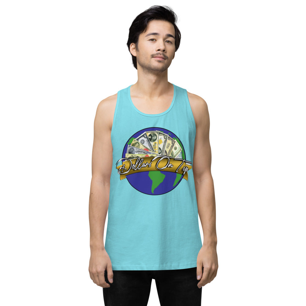 Dollars. On. Top Globe Edition Men’s Premium Tank Top