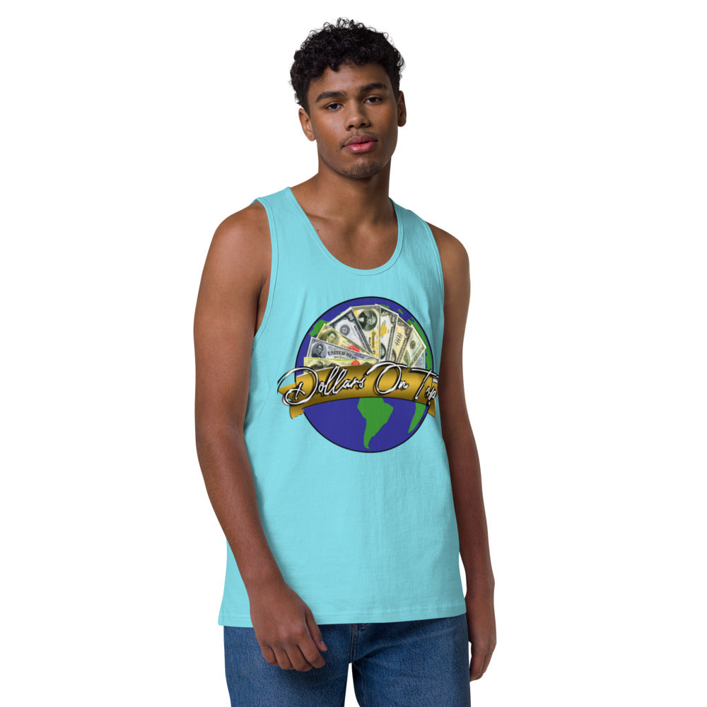 Dollars. On. Top Globe Edition Men’s Premium Tank Top