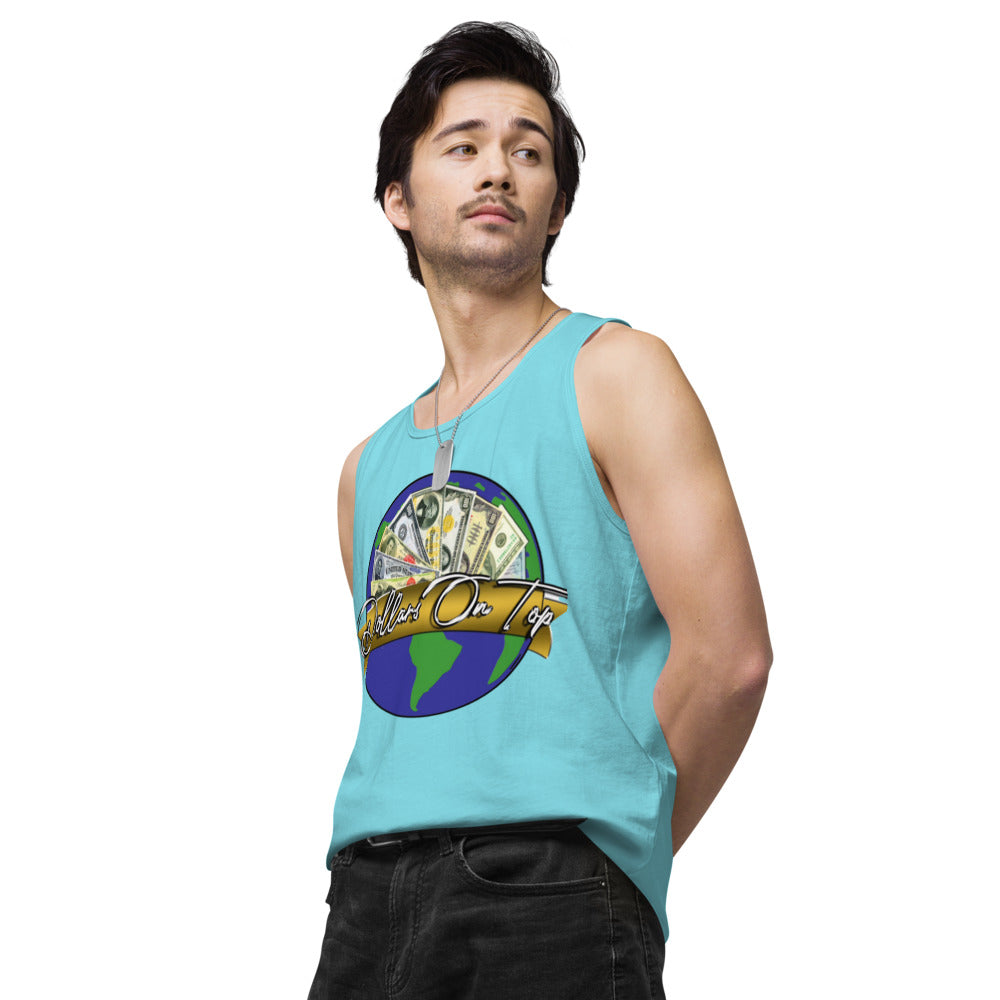 Dollars. On. Top Globe Edition Men’s Premium Tank Top