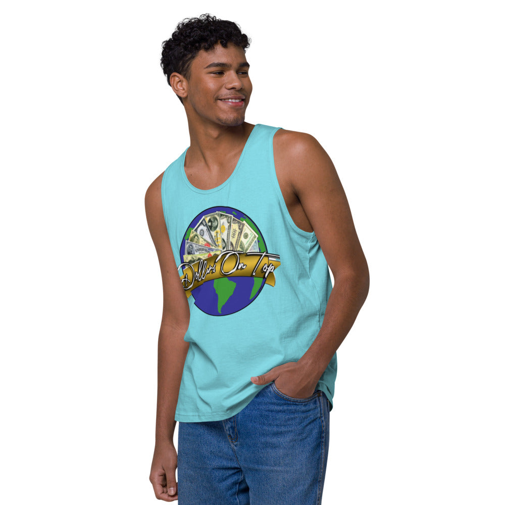 Dollars. On. Top Globe Edition Men’s Premium Tank Top
