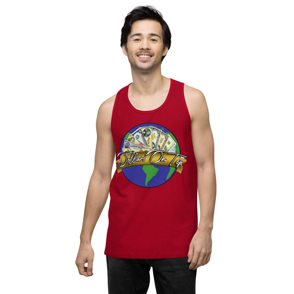 Dollars. On. Top Globe Edition Men’s Premium Tank Top