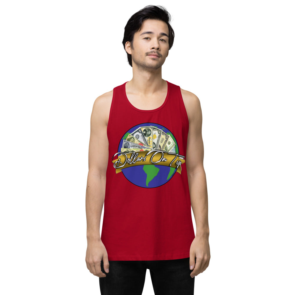 Dollars. On. Top Globe Edition Men’s Premium Tank Top