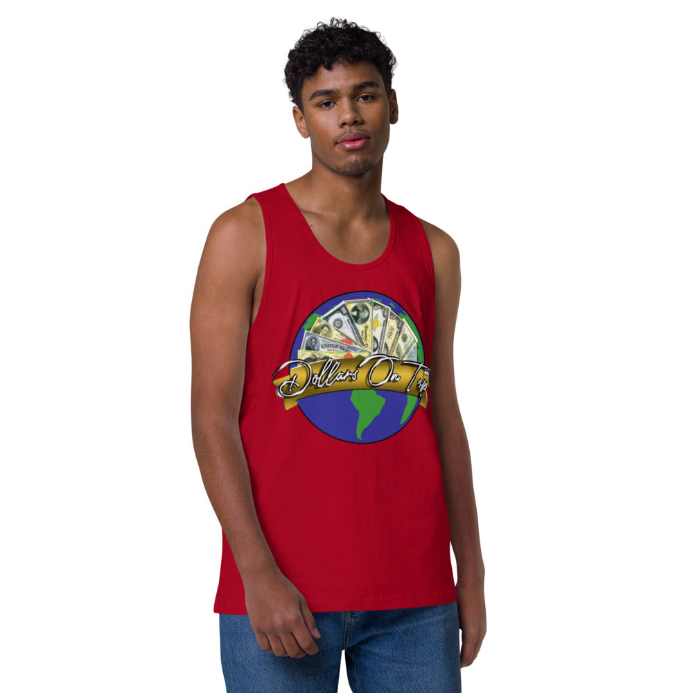 Dollars. On. Top Globe Edition Men’s Premium Tank Top