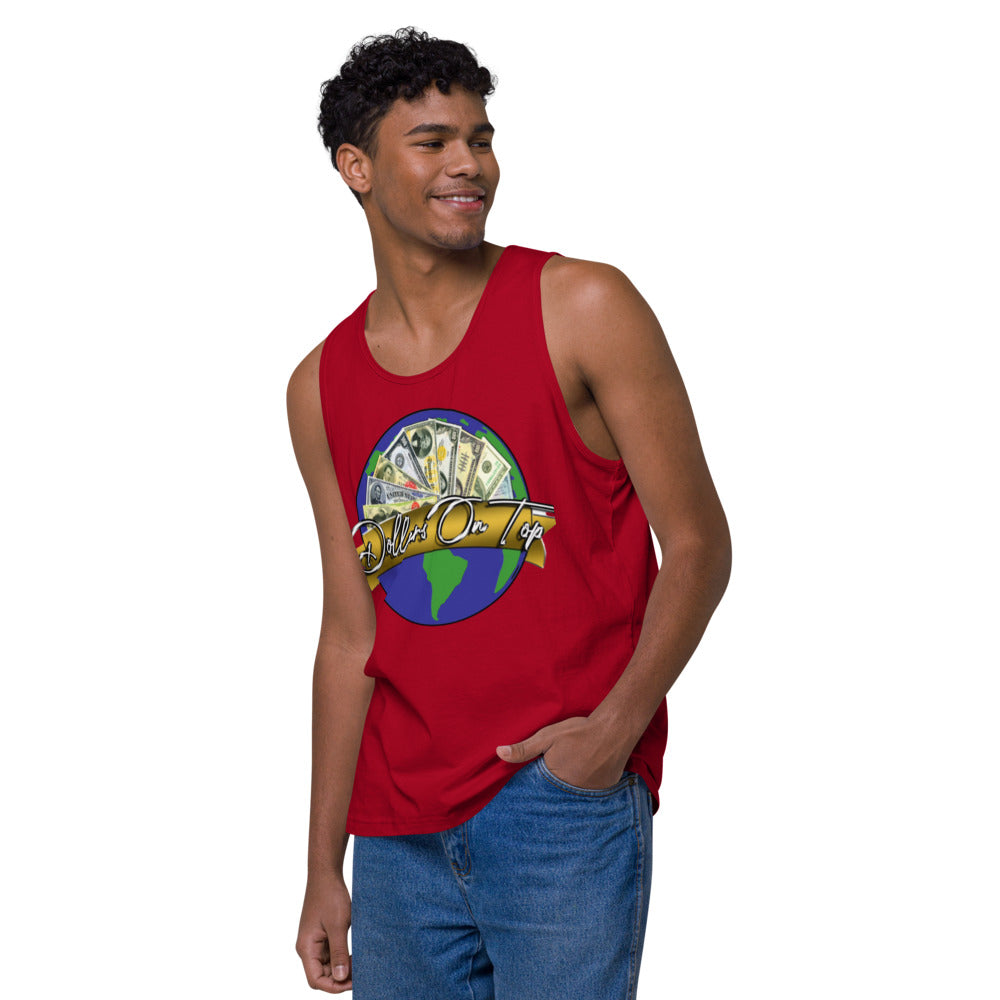 Dollars. On. Top Globe Edition Men’s Premium Tank Top