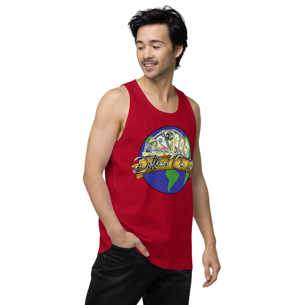 Dollars. On. Top Globe Edition Men’s Premium Tank Top