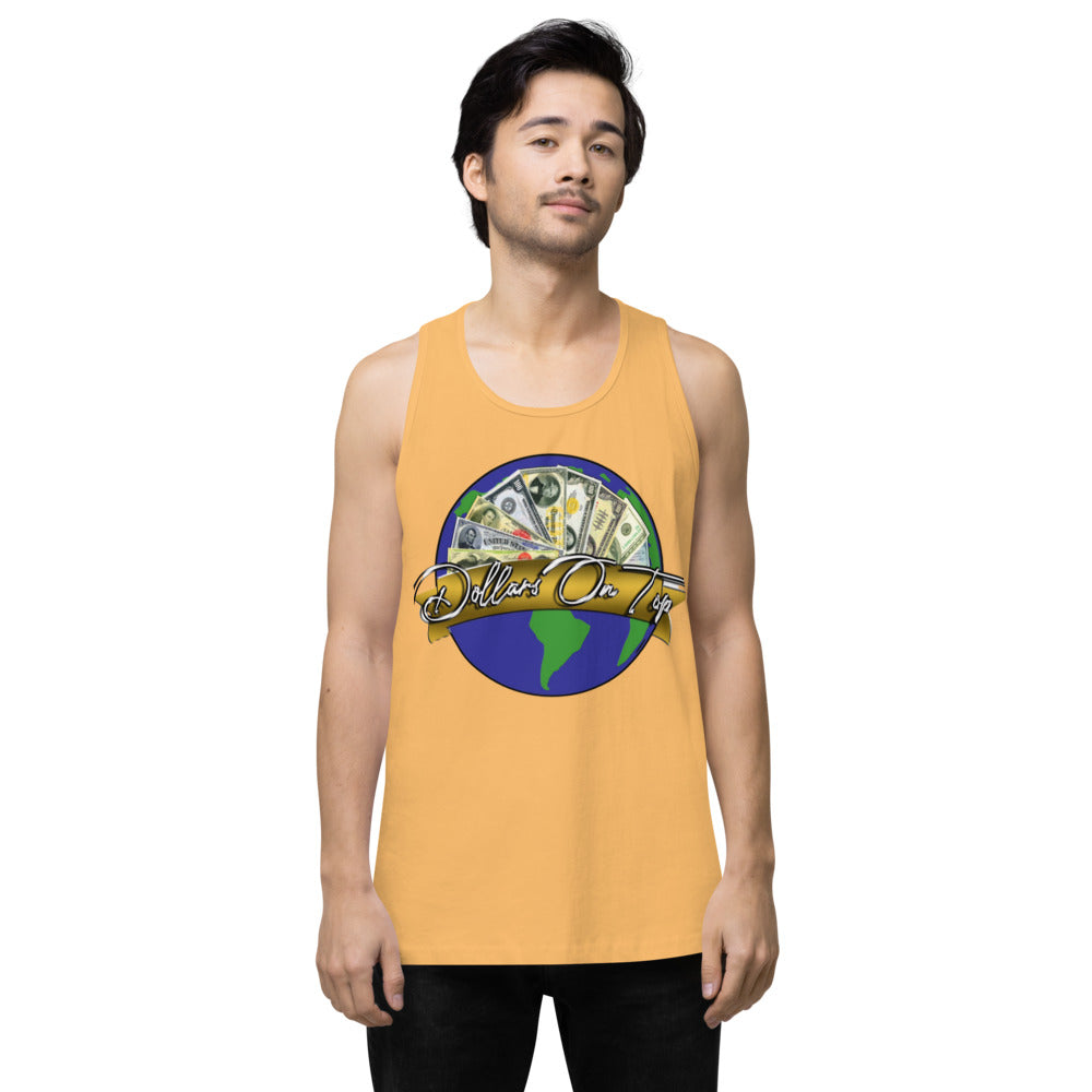 Dollars. On. Top Globe Edition Men’s Premium Tank Top