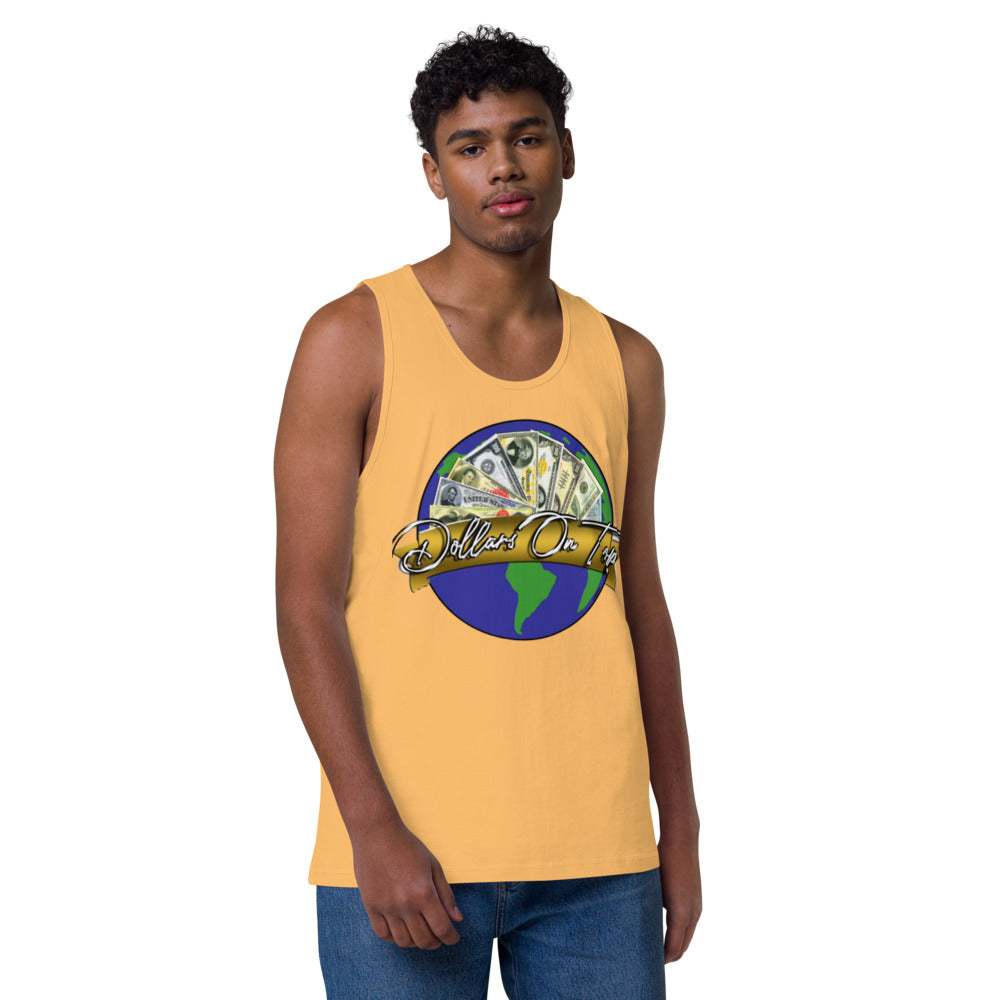 Dollars. On. Top Globe Edition Men’s Premium Tank Top