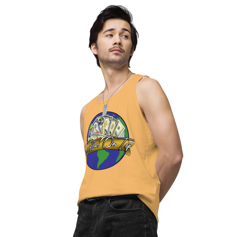 Dollars. On. Top Globe Edition Men’s Premium Tank Top