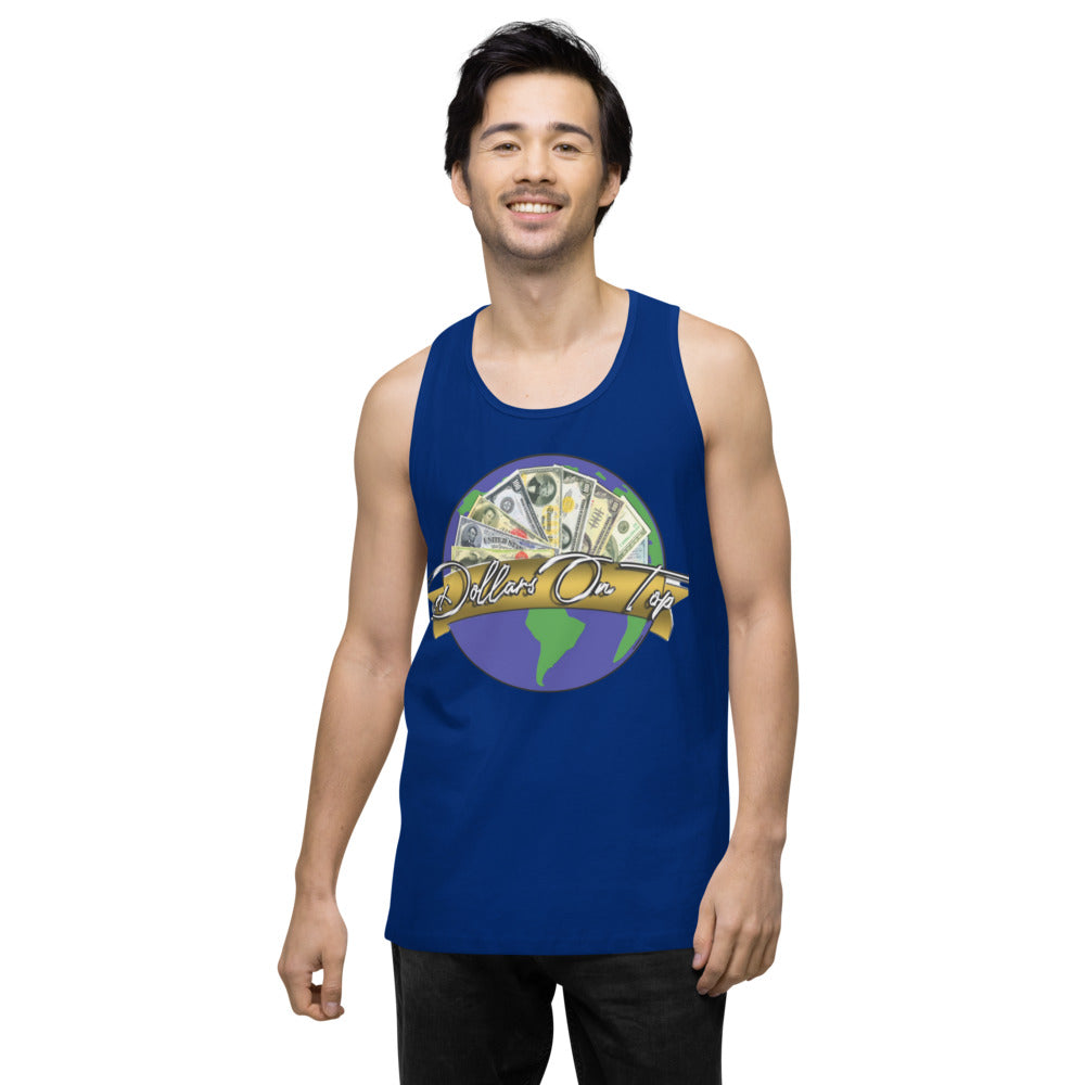 Dollars. On. Top Globe Edition Men’s Premium Tank Top