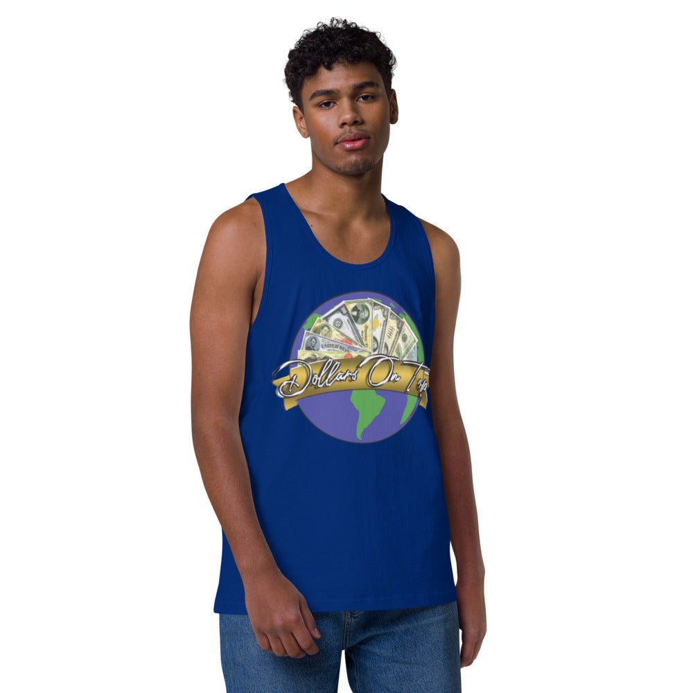 Dollars. On. Top Globe Edition Men’s Premium Tank Top