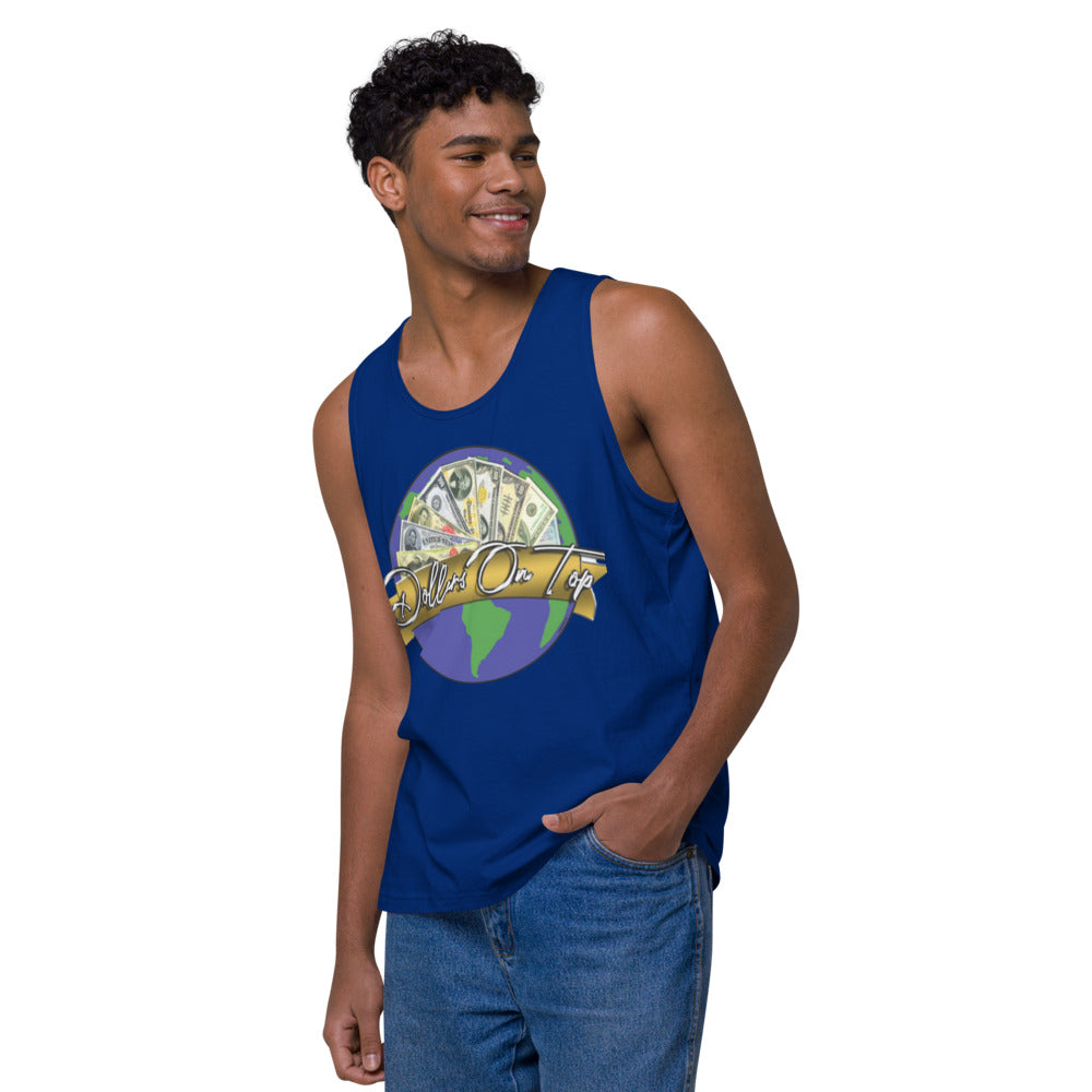 Dollars. On. Top Globe Edition Men’s Premium Tank Top