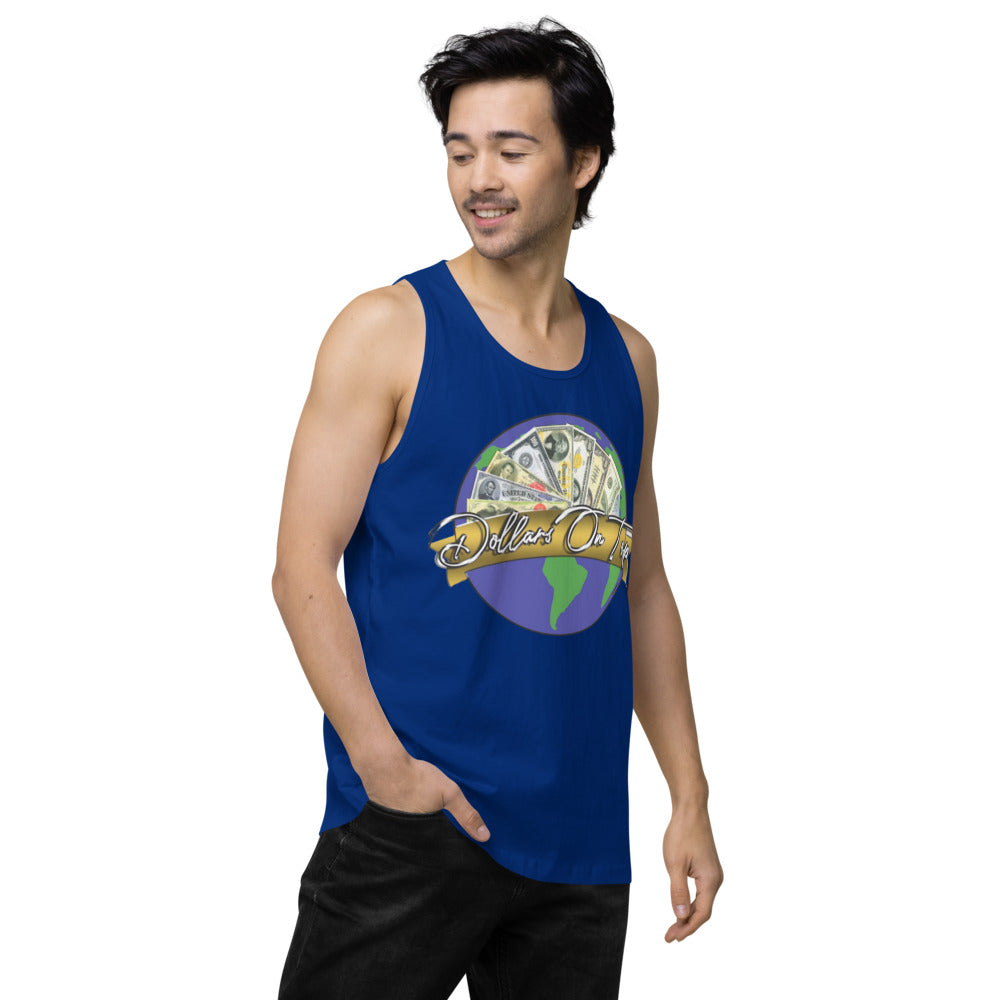 Dollars. On. Top Globe Edition Men’s Premium Tank Top