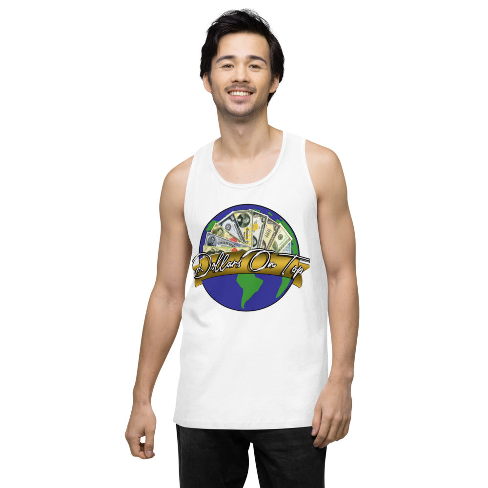Dollars. On. Top Globe Edition Men’s Premium Tank Top